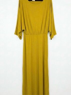 Free People Mustard Short Sleeve Maxi Dress